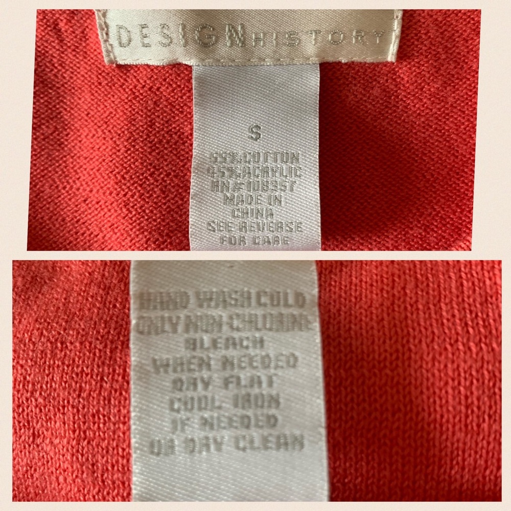 Design History Coral Cardigan Crocheted Buttons S - Picture 6 of 6